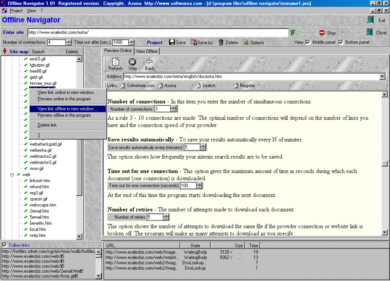 Offline Navigator Screenshot